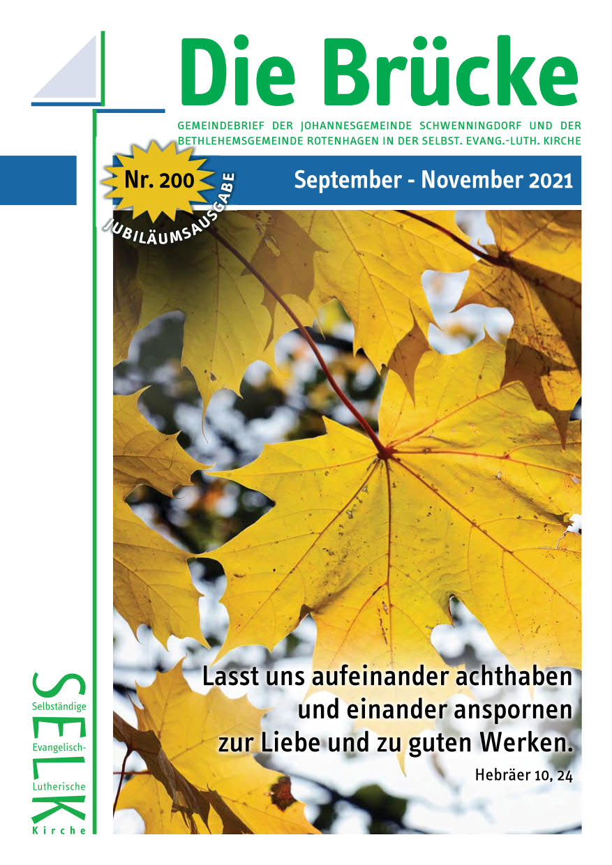 Gemeindebrief September – November 2021
